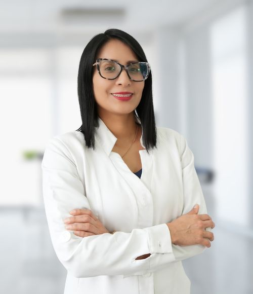 Retrato ilustrativo de una dermatóloga