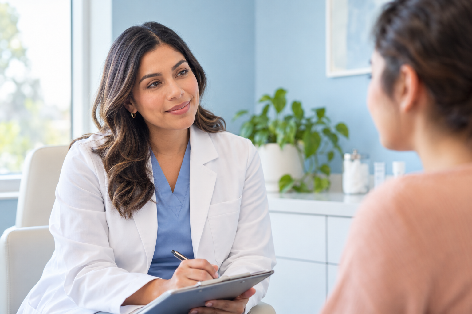 Consulta dermatológica ilustrativa para acné y brotes