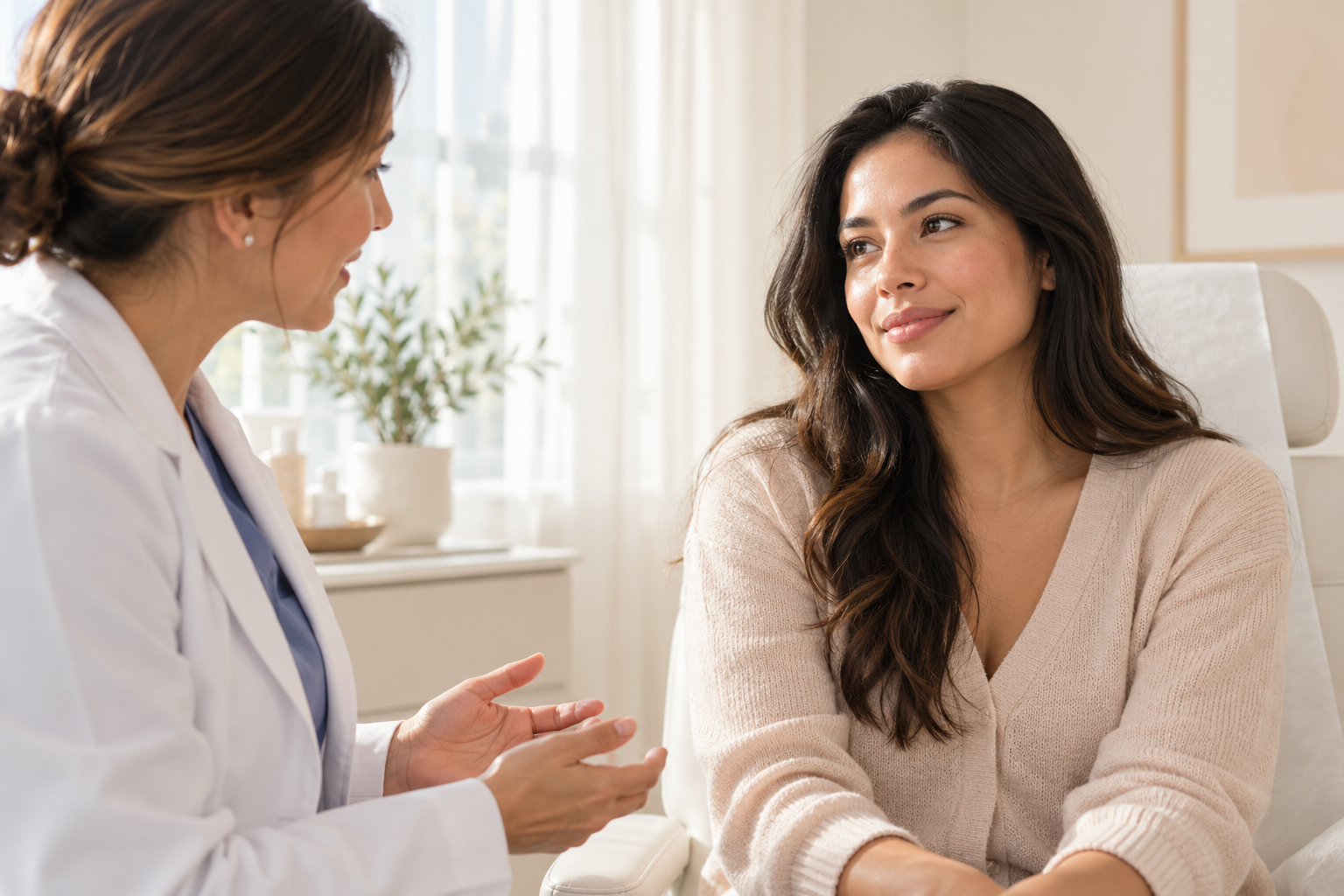 Consulta dermatológica ilustrativa para piel sensible